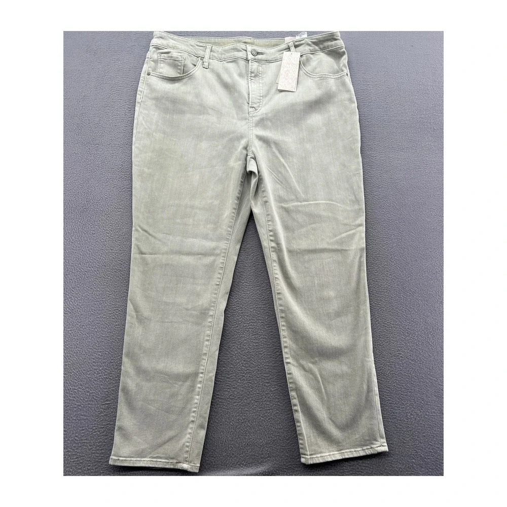 Chico's So Slimming Jeans 16R Girlfriend Slim Leg Ankle Frosted Sage Green NWT